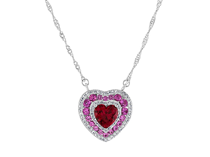 Ruby Heart Pavé store Pendant and Chain Sterling Silver JTV