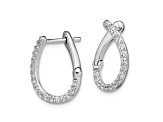 Rhodium Over 14K White Gold Lab Grown Diamond SI1/SI2, G H I, Fancy Twist Hoop Earrings