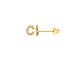 14k Yellow Gold Initial Earrings -C