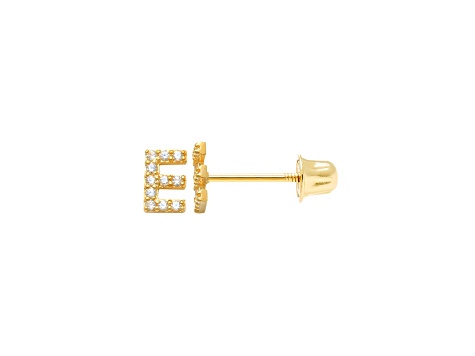 14k Yellow Gold Initial Earrings -E