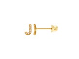 14k Yellow Gold Initial Earrings -J