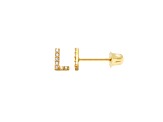 14k Yellow Gold Initial Earrings -L