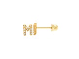 14k Yellow Gold Initial Earrings -M