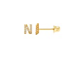 14k Yellow Gold Initial Earrings -N