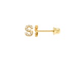 14k Yellow Gold Initial Earrings -S