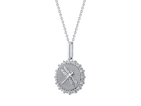 1/4Carat Medallion DragonFly Pendant in 925 Sterling Silver