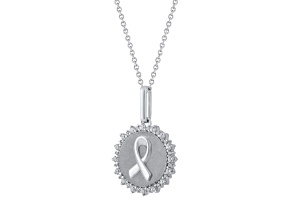 1/4Carat Medallion Ribbon Pendant in 925 Sterling Silver