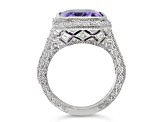 Judith Ripka 6.67ct Amethyst And 1.19ctw Bella Luce Rhodium Over Sterling Silver Ring