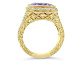 Judith Ripka 6.67ct Amethyst And 1.19ctw Bella Luce 14k Gold Clad Ring