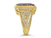 Judith Ripka 6.67ct Amethyst And 1.19ctw Bella Luce 14k Gold Clad Ring