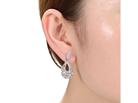 Hoop Earrings with Pear-shape Removable Drop Rhodium on Sterling Silver Hoop Earrings with Pear-shape Removable Drop Rhodium on Sterling Silver