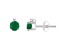 4mm Round Emerald with Diamond Accents 14k White Gold Stud Earrings