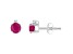 4mm Round Ruby with Diamond Accents 14k White Gold Stud Earrings