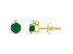 4mm Round Emerald with Diamond Accents 14k Yellow Gold Stud Earrings