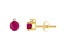 4mm Round Ruby with Diamond Accents 14k Yellow Gold Stud Earrings