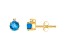 4mm Round Blue Topaz with Diamond Accents 14k Yellow Gold Stud Earrings