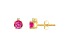 4mm Round Pink Topaz with Diamond Accents 14k Yellow Gold Stud Earrings