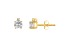 4mm Round White Topaz with Diamond Accents 14k Yellow Gold Stud Earrings