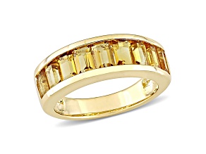 Citrine Sterling Silver Anniversary Band Ring 2.33ctw