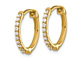 14K Yellow Gold Lab Grown Diamond Hoop Earrings