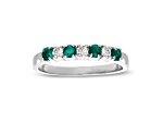 0.37ctw Emerald and Diamond Band Ring in 14k White Gold
