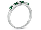 0.37ctw Emerald and Diamond Band Ring in 14k White Gold