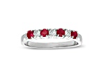 0.37ctw Ruby and Diamond Band Ring in 14k White Gold
