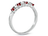 0.37ctw Ruby and Diamond Band Ring in 14k White Gold