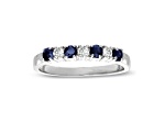 0.37ctw Sapphire and Diamond Band Ring in 14k White Gold
