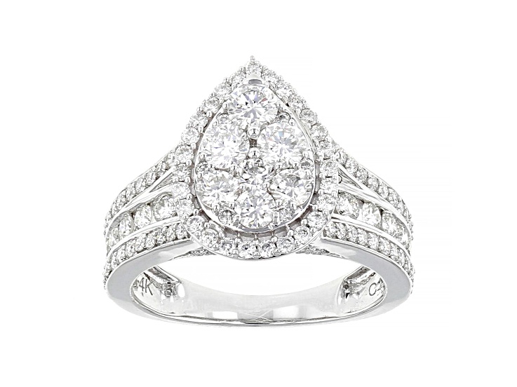 White Lab-Grown Diamond 14k White Gold Ring 2.00ctw