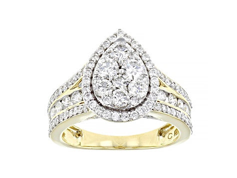 White Lab-Grown Diamond 14k Yellow Gold Ring 2.00ctw