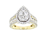 White Lab-Grown Diamond 14k Yellow Gold Ring 2.00ctw