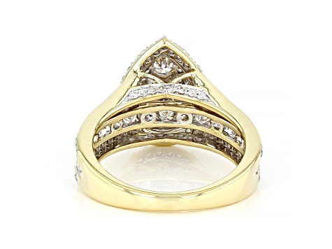 White Lab-Grown Diamond 14k Yellow Gold Ring 2.00ctw
