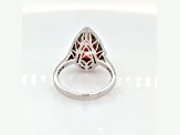 6.65 Cts Rhodochrosite and 0.45 Cts White Diamond Ring in 14K WG