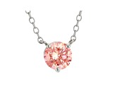 Pink Lab-Grown Diamond 14k White Gold Solitaire Necklace 0.75ctw