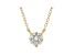 White Lab-Grown Diamond 14kt Yellow Gold Solitaire Necklace 0.75ctw