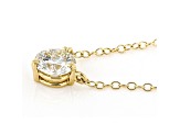 White Lab-Grown Diamond 14k Yellow Gold Solitaire Necklace 0.75ctw