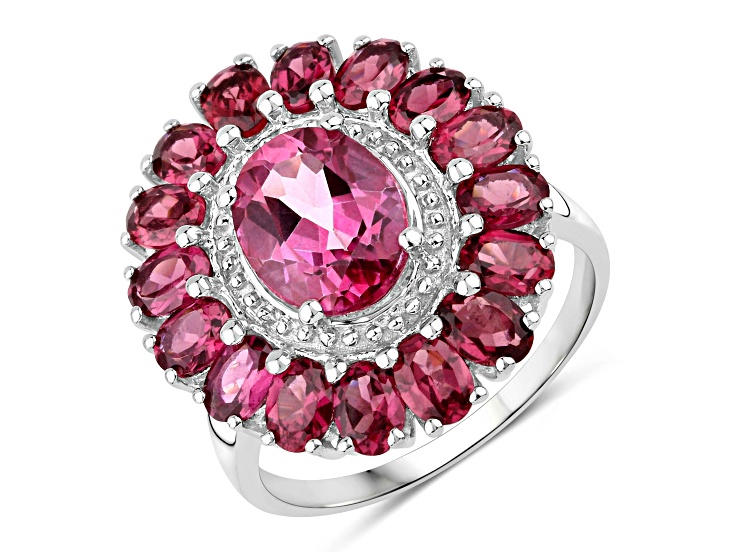 Krug - pinkutaan  Pink Topaz With White Zircon 18k Yellow Gold Over Sterling