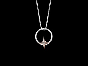 Star Wars™ Fine Jewelry Guardians Of Light Diamond Rhodium Over Silver With 10k Gold Pendant 0.10ctw