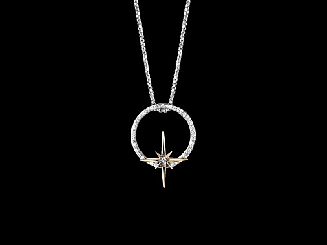 Star Wars™ Fine Jewelry Guardians Of Light Diamond Rhodium Over Silver With 10k Gold Pendant 0.10ctw