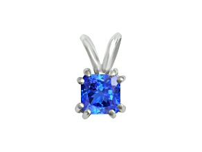 14K White Gold Square Tanzanite Pendant 0.96ctw