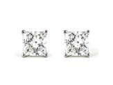 Princess Cut White IGI Certified Lab-Grown Diamond 18k White Gold Stud Earrings 2.00ctw