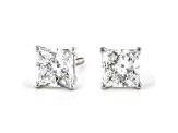 Certified Princess Cut White Lab-Grown Diamond E-F SI 18k White Gold Stud Earrings 2.00ctw