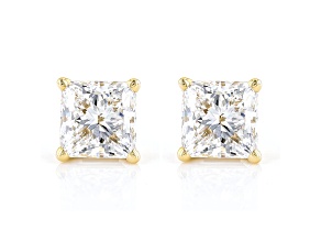 Certified White Lab-Grown Diamond E-F SI 18k Yellow Gold Stud Earrings 2.00ctw