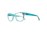 Blue Crystal Square Frame Reading Glasses. Strength 1.50