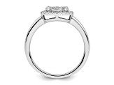 Rhodium Over 14K White Gold Diamond Oval Halo Cluster Engagement Ring 0.30ctw