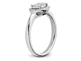 Rhodium Over 14K White Gold Diamond Oval Halo Cluster Engagement Ring 0.30ctw