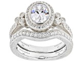 Judith Ripka 3.71 ctw Bella Luce® Diamond Simulant Rhodium Over Sterling Silver Ring Set