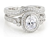 Judith Ripka 3.71 ctw Bella Luce® Diamond Simulant Rhodium Over Sterling Silver Ring Set