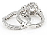 Judith Ripka 3.71 ctw Bella Luce® Diamond Simulant Rhodium Over Sterling Silver Ring Set